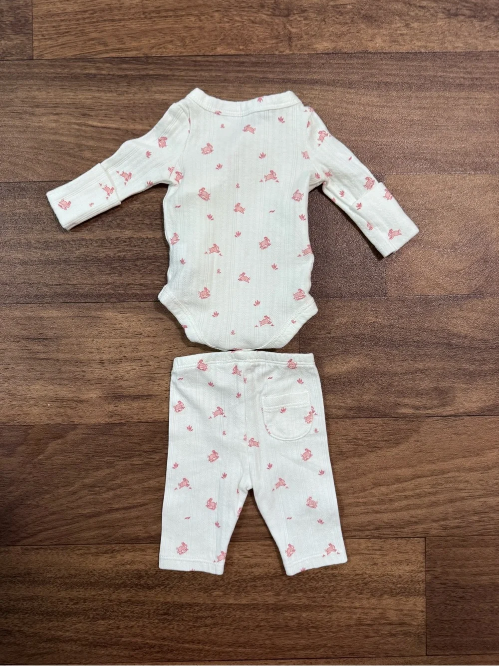 Baby Bunny Pointelle Wrap Matching Set